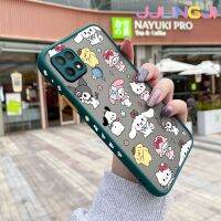 Jjlingji เคสสำหรับ OPPO A15 A35 A15s 4G เคสลายการ์ตูนแฮปปี้แบทเทิลด้านข้างดีไซน์ใหม่กันกระแทกมีน้ำค้างแข็งโปร่งใสแข็งเคสมือถือคลุมทั้งหมดปลอกซิลิโคนเคสนิ่มสำหรับปกป้องกล้อง