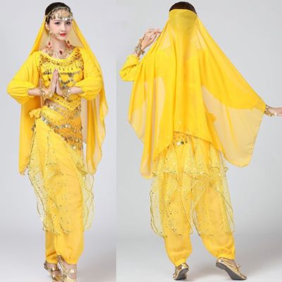 hot【DT】 Sleeves Belly Costume Dancing Set Adult Bollywood Wear