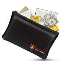 【CW】 Fireproof Money Safe Document Bag. NON-ITCHY Silicone Coated  amp; Resistant Cash Storage for A5