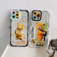 เคสป้องกันเลนส์กล้องลายการ์ตูนหมี,เคสฝาหลังแบบนิ่มสำหรับ iPhone 11 12 Pro Max 12 Mini X XR XS Max 7 8 Plus