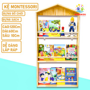 Giá Kệ Để Sách Đồ Chơi Cho Bé Montessori Bằng Gỗ Kích Thước Lớn Trang Trí
