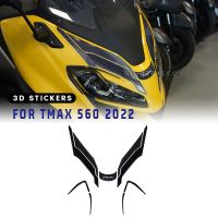 สติกเกอร์ป้องกันด้านหน้าสำหรับ Yamaha Tmax 560 2022สติ๊กเกอร์แผ่นรองถัง3D สติกเกอร์ป้องกันน้ำมันก๊าซตกแต่งฝาครอบ