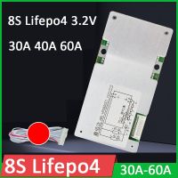 BMS 8S 24V Lifepo4 ลิเธียมเหล็กฟอสเฟต แบตเตอรี่ อินเวอร์เตอร์บอร์ดป้องกันพร้อมยอดคงเหลือ 30A 40A 60A เซลล์ BMS PCB 4S 12V 3.2V