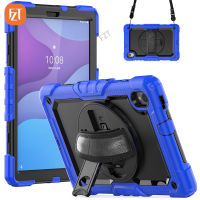 【พร้อมฟิล์มหน้าจอ】 Casing Tablet Fzt สำหรับแท็บ Lenovo M10 HD (รุ่น2nd) 10.1 "2020/TB-X306X TB-X306F ซิลิโคน TPU และ PC นิ่มเคสในตัวขาตั้ง + Tali Bahu + สายรัดข้อมือ