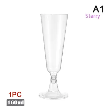 10 Pcs Wine Glasses 160ML Reusable Glitter Champagne Flutes