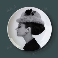 10 Inches Audrey Hepburn Decorate Adornment Hang Dish Plate Wall Ceramic Disc Household Craft Plate Photo Plates