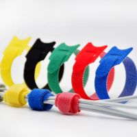 50pcs /100pcs Releasable Cable Ties Colored Plastics Reusable Cable Ties Nylon Loop Wrap Zip Bundle T-type Wire Cable Organizer Cable Management