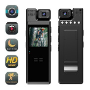 Wearable Body Camera Display Screen 1080P HD 180 Rotatable Lens Sports DV