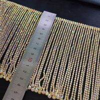 10/30/50ซม. แวววาวไรน์สโตนแบบใสขอบ Trimmal Rhinestones Chain Tassel ริบบิ้นคริสตัล Applique Banding สำหรับงานฝีมือเครื่องประดับ DIY และ Oth