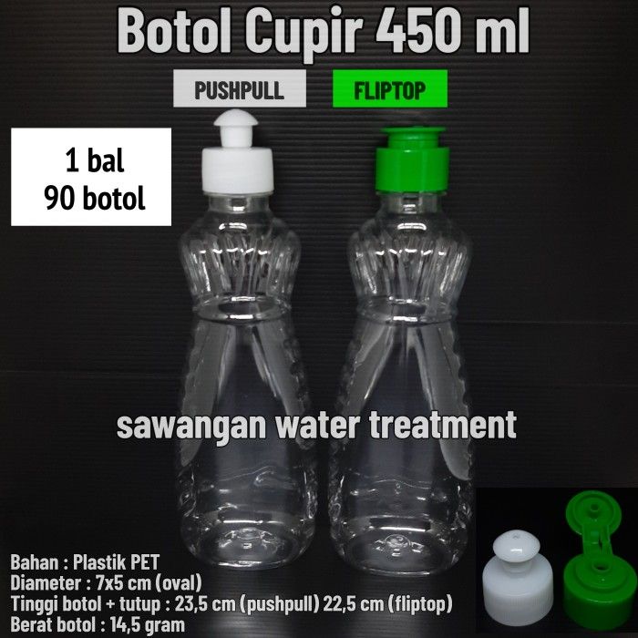 20 Pcs Botol Cupir 450 Ml Botol Cuci Piring 450 Ml Fliptop Pushpull Gojek Fliptop30 Hijau 