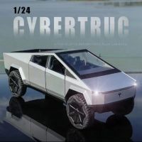 124 Tesla Cybertruck รถกระบะโลหะผสมรถบรรทุกรุ่น Diecasts โลหะ Off-Road รถรุ่นเสียงและแสงเด็กของเล่นของขวัญ