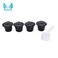 ✑∈ 4x Refillable Coffee Capsules Pods For Nespresso Machines Spoon