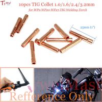 MMVXCN ร้อน10ชิ้น TIG Collet 1.0/1.6/2.4/3.2มมผู้ถืออิเล็กโทรดทังสเตน13N21 13N24 13N23 13N22สำหรับ WP9 WP20 WP25 TIG เชื่อม TIG Torch