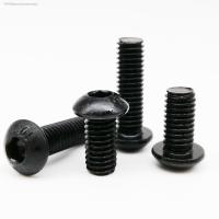 ☽ↂ▬ 5/10/25/50x ISO7380 M1.6 M2 M2.5 M3 M4 M5 M6 M8 Black Grade 10.9 Steel Hex Hexagon Socket Button Round Head Screw Bolt L 3-80mm