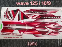 สติ๊กเกอร์ WAVE 125 i ไฟเลี้ยวบังลม สีแดง ปี 2010 รุ่น 9