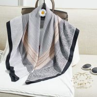 LUCY Fashion Scarf 90 * 90cm square scarf womens shawl twill scarf texture printed scarf silk scarf handkerchief