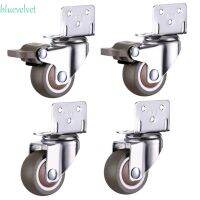 ANGELLA Universal Furniture Casters Mute Bed Wheels Swivel Caster Baby Crib 4pcs L Type Household Accessory for Trolley Soft Rubber Wheels