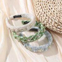 [COD] Cross-border European and new season fabric hand-stitched bridal hair hoop female inlaid pearl rhinestone sponge photo head