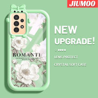 JIUMOO เคสปลอกสำหรับ Samsung A13 5G เคส A04s การ์ตูนเคสโทรศัพท์โปร่งใสสีสันสดใสลายดอกไม้โรแมนติกเคสซิลิโคนนิ่มกันกระแทกใหม่เคสเลนส์กล้องถ่ายรูปมอนสเตอร์ตัวเล็ก