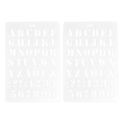 2X Lettering Stencils, Letter and Number Stencil, Painting Paper Craft Alphabet and Number Stencils(1)