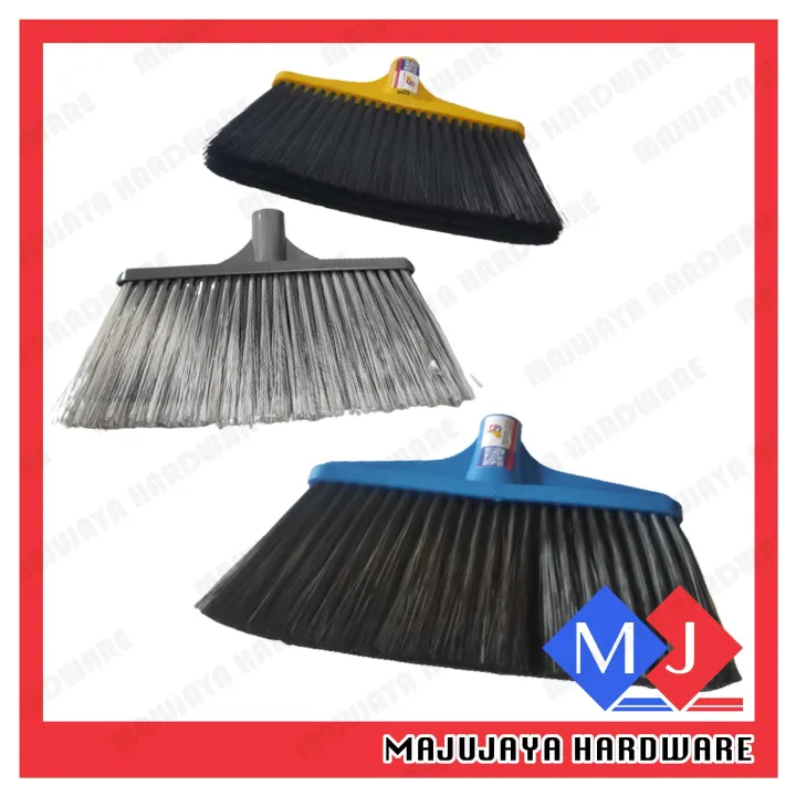 Soft Lembut Plastic Broom Head Penyapu Plastik Yellow Black Grey Random