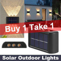 【Buy 1 Take 1】LED ไฟโซล่าเซลล์ โคมไฟติดผนัง พลังงานแสงอาทิตย์ Solar light สำหรับกลางแจ้ง โคมไฟติดผนังภายนอก