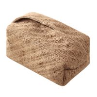 Small Jute Tissue Case Napkin Holder for Living Room Table Tissue Boxes Container Home Car Papers Dispenser Holder