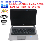 Notebook HP Probook 440 G2 -Intel Core i5-5200U 5th Gen 2.2GHz -RAM 4GB - HDD 1TB -DVD-RW