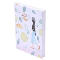 Creative ปกแข็ง Year Plan Notebook 365 วันหน้าภายในรายเดือน Daily Planner Organizer Diary, Leaves Lemon