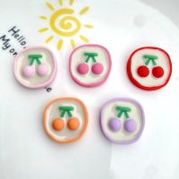 Kawaii Cherry Resin Miniature Food Art Supply Flatback Cabochon DIY hair Bow Center Scrapbooking Crafts accessories