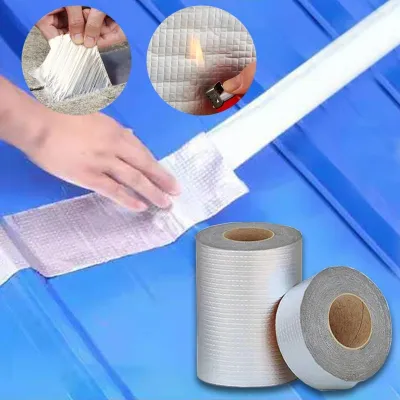 New Waterproof Tape Professional Aluminum Foil Adhesive Butyl Tape Crack Repair Roofing Stop Leak Glue Water Proof Duct Fix Tape