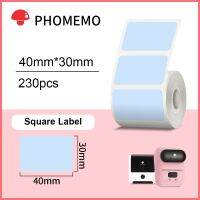 230pcs/rolls 40mmx30mm Phomemo Pure Color Square Series Thermal Label Sticker Paper DIY Stationery for M110/M200 Label Printer