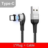 Elough เคเบิลไมโคร USB แม่เหล็ก90องศา Type C สายชาร์จสำหรับ Iphone Samsung 3A ได้อย่างรวดเร็วยูเอสบีสายเคเบิลข้อมูลสาย C