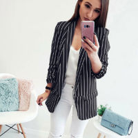 Hot Sale New Autumn Women Blazers and Jackets Office Lady Suit Coat Slim White Black Strip Business female Coat blazer feminino