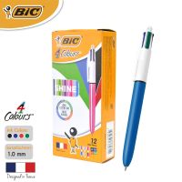 BIC บิ๊ก ปากกา 4 Colours Medium ปากกา 4สี ปากกาลูกลื่น น้ำหมึก4in1 หัวปากกา 1.0 mm. จำนวน 12 ด้าม