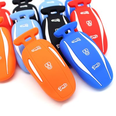 dfthrghd Silicone Remote Key Case For Car Styling For Tesla Model 3 Model S Model X Smart Key Cover Protector Holder Car Accessories