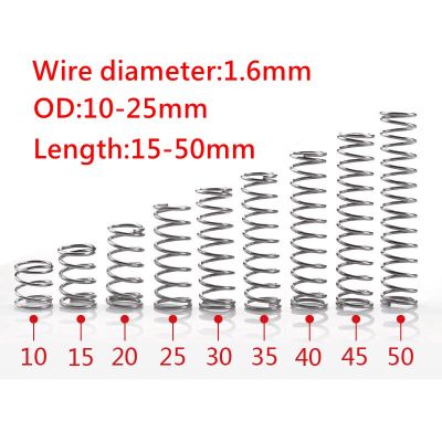 10pcs Wire Dia 1.6mm Stainless Steel Micro Small Y-type Rotor Return Compression Spring OD 10-25mm Length 15mm to 50mm Electrical Connectors