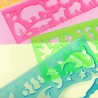 Cute School Supplies Funny Nature Scene Drawing Pattern Ruler 1 Set of 4 Pieces Different Animal Ruler