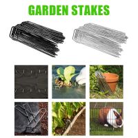 50PCS Multiple Purposes U-shaped Nail Turf Nail Galvanized Landscape Pins Garden Stakes Heavy-Duty Pins Anti-Rust Fence Stakes