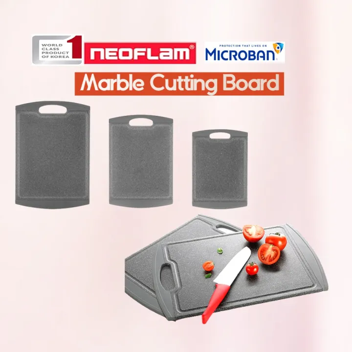 [NEOFLAM] Antibacterial Marble Cutting board Microban 3 Sizes Lazada