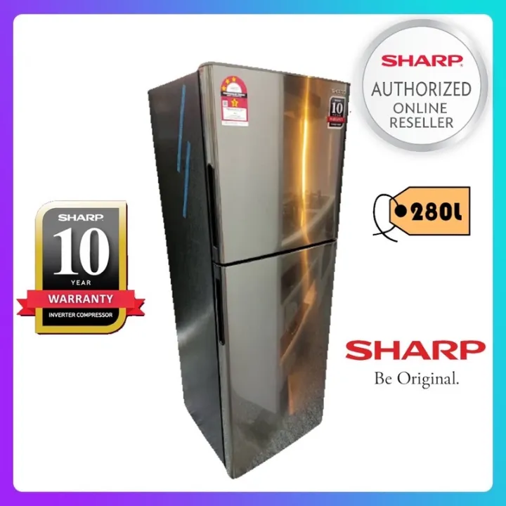 SHARP 280L JTECH INVERTER 2 Door Fridge SJ285MSS Refrigerator Peti