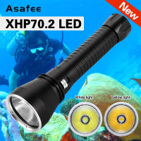 Asafee  4000LM Brightest XHP70.2 Powerful LED Scuba Diving Flashlight 200m Underwater Torch IPX8 Waterproof dive Lamp lantern