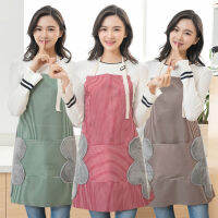 Hand-wiping Waterproof Apron Multifunctional Kitchen Japanese Waterproof and Oil-proof Anti-fouling Female Striped Apron