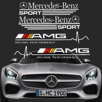 (Bochang) 2Pcs รถยนต์ Mercedes-Benz สะท้อนแสงกระจกมองหลังสติกเกอร์ Benz AMG ดัดแปลงรถหาง Decals สัญลักษณ์ Badge สำหรับ C200 C260 E260 S400 S450 S500 S600 G350 G500 A180 GLS GLK AMG