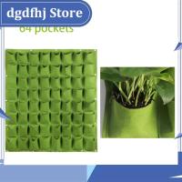 Dgdfhj Shop 64 Pockets Wall Hanging Planting Vertical Wall-mounted Grow Bags Flower Plant Nursery Garden Supplies Yard