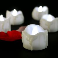 ไลท์เฟลมเลสเทียนไฟฟ้าสีขาวอบอุ่น/เหลืองเทียนไฟหรี่ LED 6/12ชิ้นสำหรับตกแต่งวันวาเลนไทน์งานแต่งงานเชิงเทียน