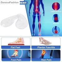 GENEVA นุ่มนุ่มๆ แผ่นรองรับส่วนโค้งเพื่อแก้ไขกระดูก นวด metatarsal แผ่นกันลื่น ป้องกันเท้าเท้า ฐานรองเท้า แผ่นรองในรองเท้าแบบครึ่งขนาด แผ่นใส่แผ่น รองรับซิลิโคนโค้ง เบาะรองส้นสูง แผ่นรองพื้นรองเท้า พื้นรองเท้าผู้หญิง