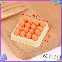 ? JCTTTY ? 1:12 dollhouse Miniature eggs ครัวรุ่นอาหาร (ถาด + ไข่16pcs) ตกแต่งห้องครัว