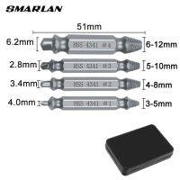 Smarlan เครื่องสกัดหัวเจาะอุปกรณ์ถอนสกรูแตก6/5/4ชิ้นเครื่องแยกสลักเกลียวหักความเร็วชุดสว่านสลักเกลียวอุปกรณ์กำจัด Aa