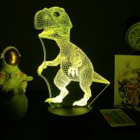 Dinosaur toy 3d night light Tyrannosaurus rex childrens room decoration bedside lamp led energy-saving lamp multi-color adjustable desk lamp